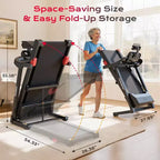 3.1HP Treadmill for Home, Folding Treadmill 300lbs Capacity, Treadmill with 6% Incline, 0.6-7.5MPH, 64 Preset Program