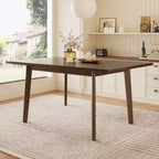 PexFix Table à manger rustique de ferme, cadre en bois massif, table à manger moderne minimaliste pour cuisine, salle à manger, salon