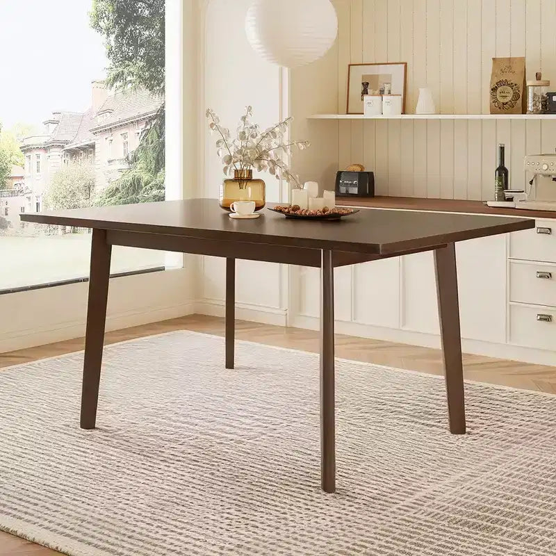 PexFix Table à manger rustique de ferme, cadre en bois massif, table à manger moderne minimaliste pour cuisine, salle à manger, salon