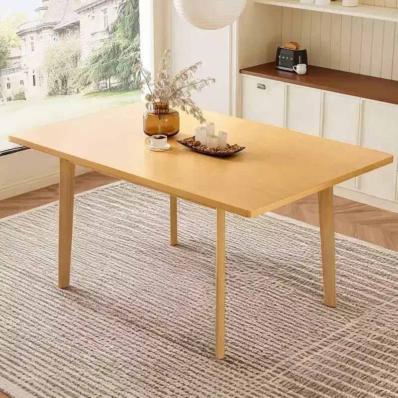 PexFix Table à manger rustique de ferme, cadre en bois massif, table à manger moderne minimaliste pour cuisine, salle à manger, salon