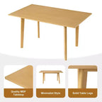 PexFix Table à manger rustique de ferme, cadre en bois massif, table à manger moderne minimaliste pour cuisine, salle à manger, salon