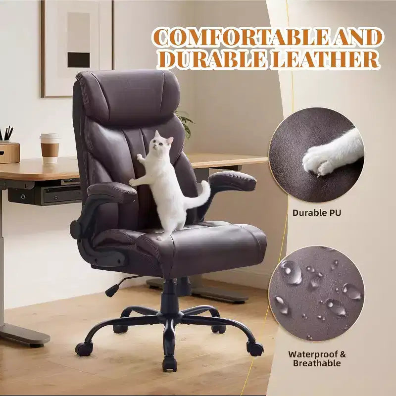 Office Chair with High Back,Computer Desk Chair Adjustable Height, Backrest Tilt Angle, Lumbar Support Swivel Rolling Wheels Comfy for Office Gaming