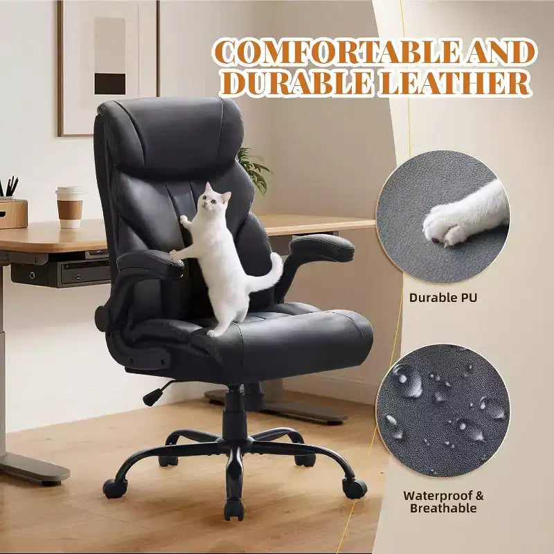 Office Chair with High Back,Computer Desk Chair Adjustable Height, Backrest Tilt Angle, Lumbar Support Swivel Rolling Wheels Comfy for Office Gaming