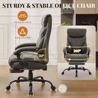 Chaise de bureau ergonomique, chaise de gaming en PU, hauteur réglable, inclinaison de 90 à 135 degrés, dossier, roulettes pivotantes à 360 degrés, capacité de 158 kg pour le bureau