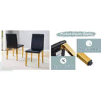 MAYEERTY 6-Piece Modern Dining Set, 63 Faux Marble Table, 4 Chairs & Bench