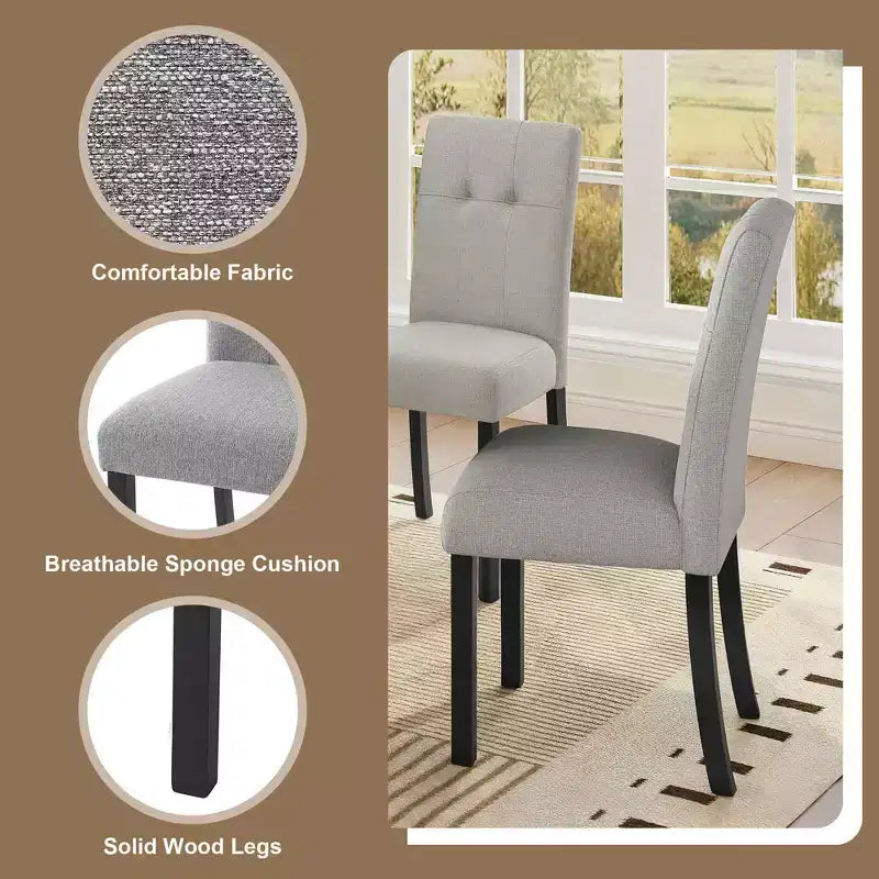MAYEERTY 6-Piece Modern Dining Set, 63 Faux Marble Table, 4 Chairs & Bench