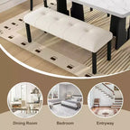 MAYEERTY 6-Piece Modern Dining Set, 63 Faux Marble Table, 4 Chairs & Bench