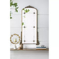 24 x 48.5 Inch Antique Gold Arched Metal Full Length Wall Mirror