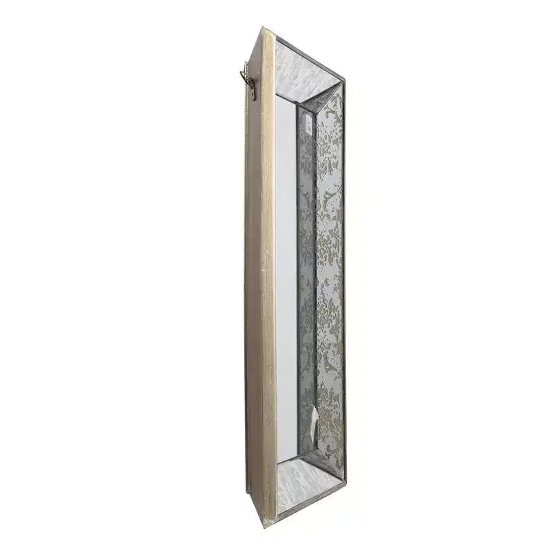 24 x 24 Inch Antique Silver Square Wall Mirror with Floral Accents