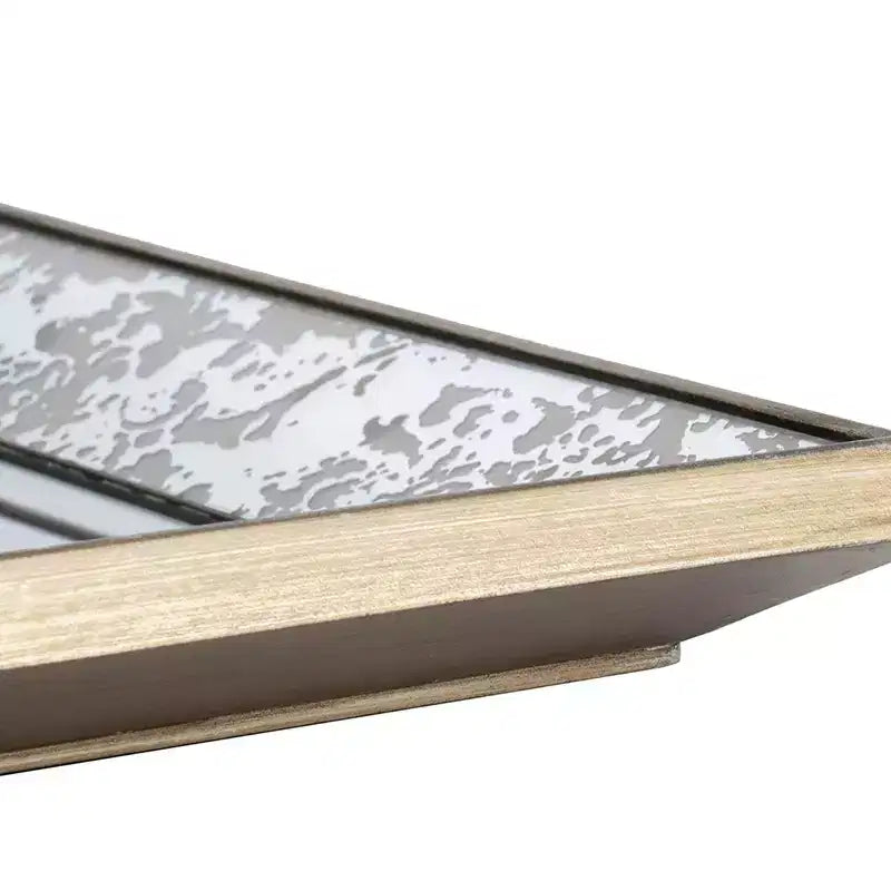 24 x 24 Inch Antique Silver Square Wall Mirror with Floral Accents