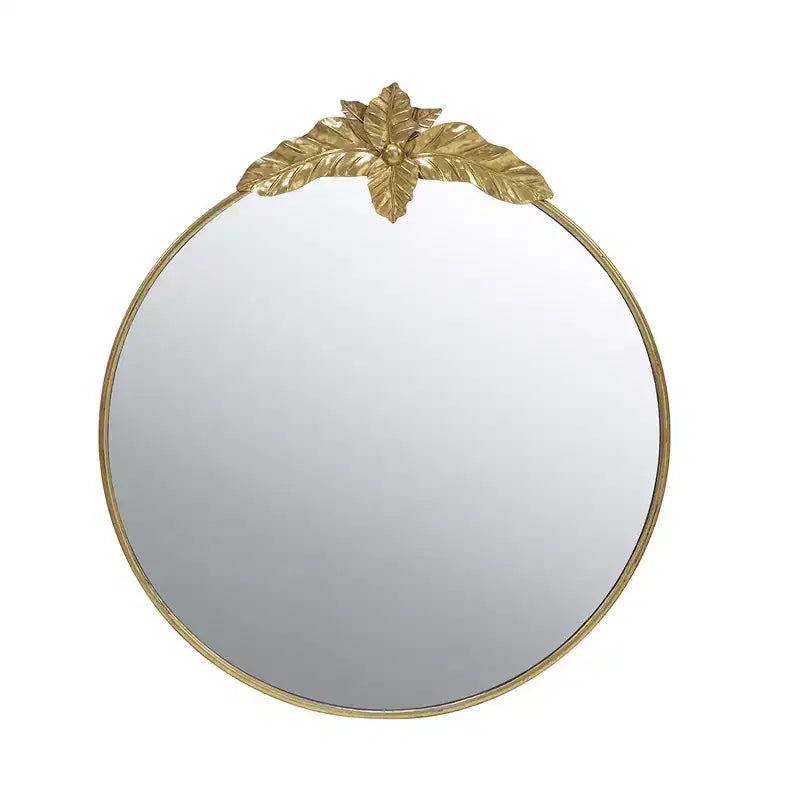 36 x 41 Inch Large Round Wall Mirror with Gold Metal Frame