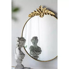 36 x 41 Inch Large Round Wall Mirror with Gold Metal Frame