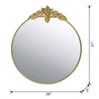 36 x 41 Inch Large Round Wall Mirror with Gold Metal Frame