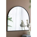 33 x 31 Inch Arched Decorative Wall Mirror with Iron Metal Frame