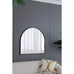 33 x 31 Inch Arched Decorative Wall Mirror with Iron Metal Frame
