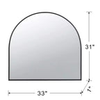33 x 31 Inch Arched Decorative Wall Mirror with Iron Metal Frame