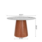 Table à manger ronde sur pied en bois d'hévéa style campagne française GDFStudio Joana