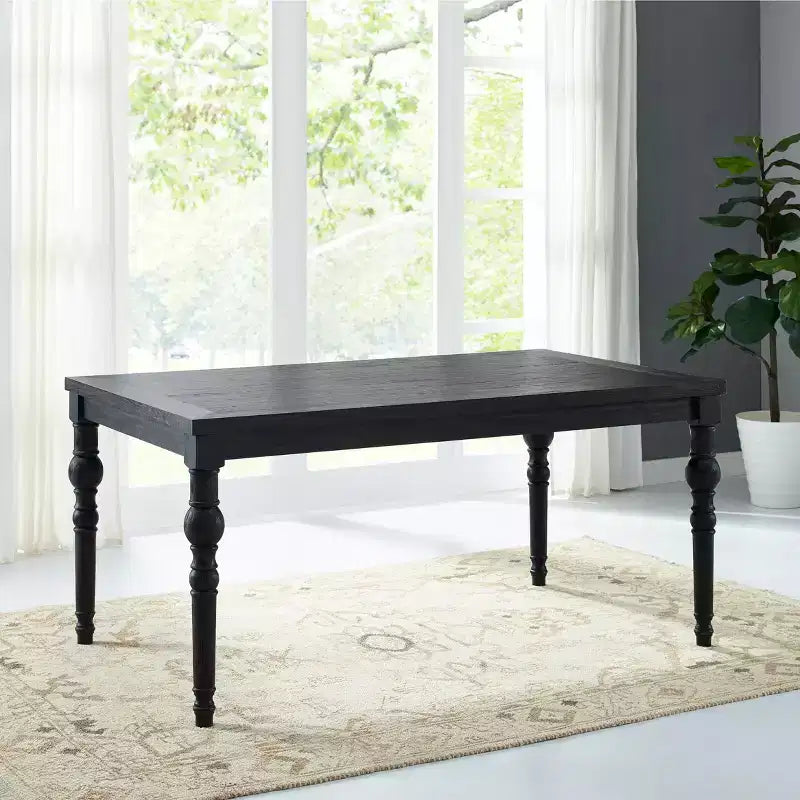GDFStudio Ashford Traditional Wood Dining Table with Turned Legs