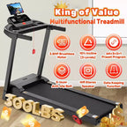 Tapis roulant 3,5 CV pour la maison, tapis de course pliable capacité 136 kg avec plus de 64+7 entraînements, application avec cours gratuits, deux haut-parleurs HiFi, tapis de course pour la marche et la course