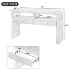 Clihome Console Table Entryway Table, Retro Curved Sofa Table with 2 Large Drawers, Narrow Console Table for Living Room Hallway Entrance