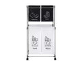 Laundry Sorter Rolling 4-Section, 2-Tier Vertical Hamper with Wheels, Stackable Laundry Basket System for Bathroom, Laundry Room, Bedroom, Light Dark
