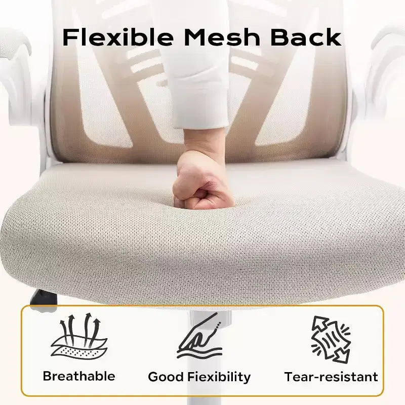 Chaise de bureau ergonomique, chaise de bureau d'ordinateur confortable avec accoudoirs relevables, chaise de jeu confortable avec support lombaire pour chambre à coucher, bureau, étudiant, siège large