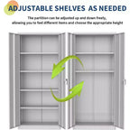 71 Tall Metal Storage Cabinet with Locking Doors, 4 Adjustable Shelves & Leveling Feet, Heavy Duty Cold Rolled Steel Organizer for Pantry, Garage