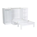 Clihome Twin Size Murphy Bed with Bedside Shelves and Wardrobe