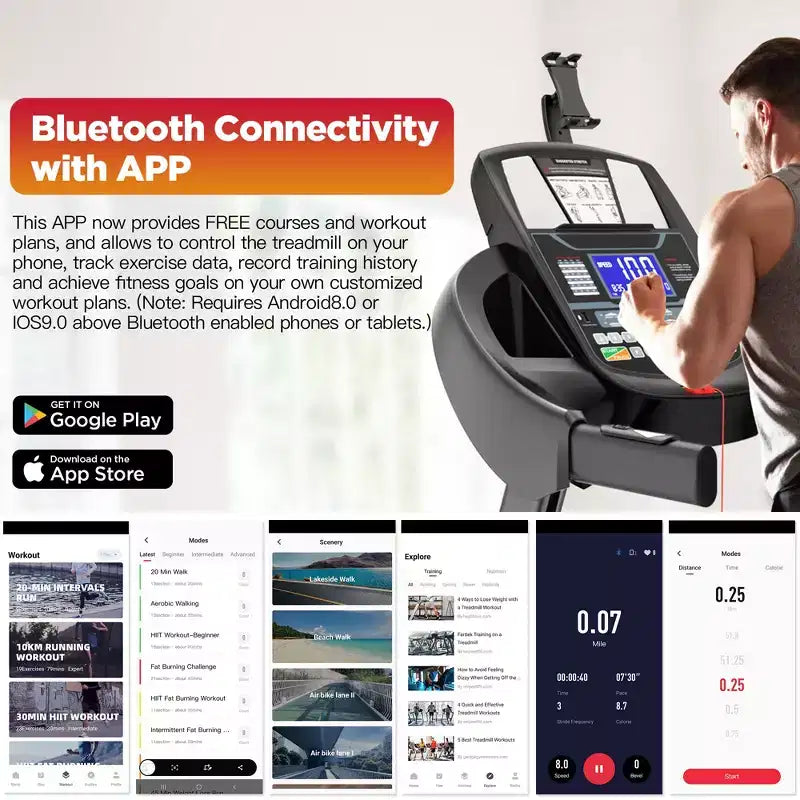 Famistar 4.5HP Folding Treadmill on Sale for Home with 20 Levels Auto Incline, 300LB Capacity, 12MPH Speed Controls, App Control, New Version, Black