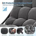 Chaise berçante Papasan surdimensionnée COZONY, coussin épais supportant 450 lb, fauteuil à bascule œuf pour chambre, salon, patio, véranda, jardin