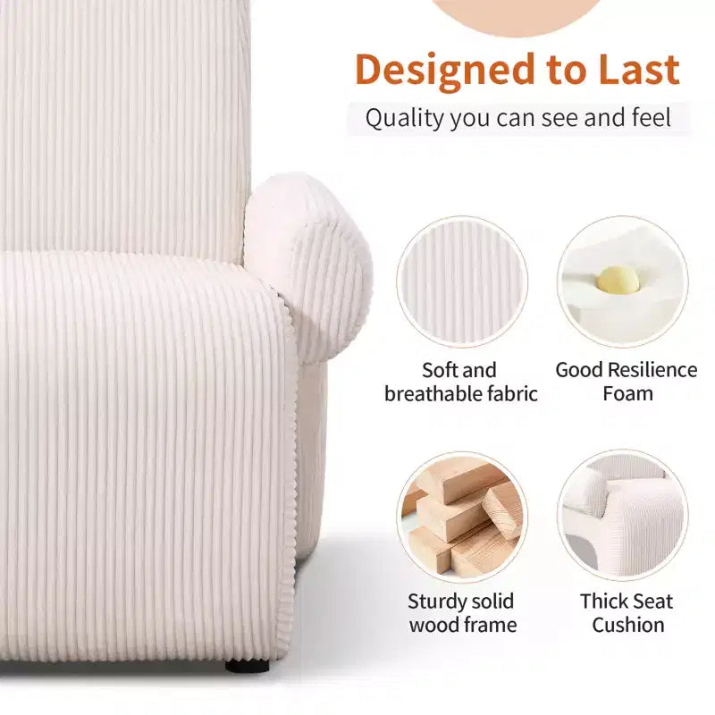 Bestier Oversized Accent Armchair with Premium Chenille Fabric, Wide Armrests, Ergonomic Comfort & Solid Wood Frame
