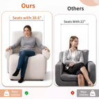Bestier Oversized Accent Armchair with Premium Chenille Fabric, Wide Armrests, Ergonomic Comfort & Solid Wood Frame