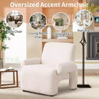 Bestier Oversized Accent Armchair with Premium Chenille Fabric, Wide Armrests, Ergonomic Comfort & Solid Wood Frame