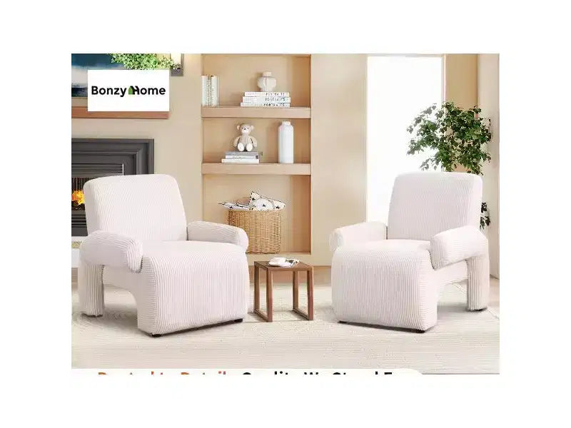 Bestier Oversized Accent Armchair with Premium Chenille Fabric, Wide Armrests, Ergonomic Comfort & Solid Wood Frame