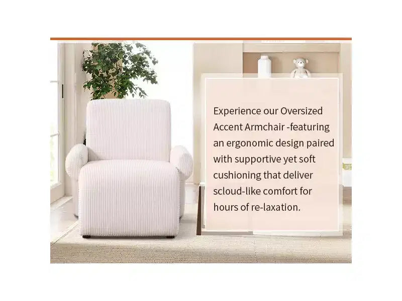 Bestier Oversized Accent Armchair with Premium Chenille Fabric, Wide Armrests, Ergonomic Comfort & Solid Wood Frame