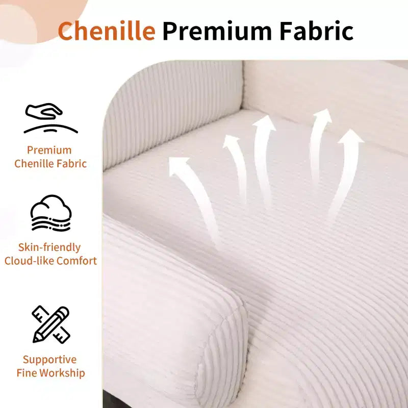 Bestier Oversized Accent Armchair with Premium Chenille Fabric, Wide Armrests, Ergonomic Comfort & Solid Wood Frame