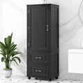 GDFStudio Avery Modern Wood Freestanding Bathroom Storage Cabinet with Drawers and Adjustable Shelf