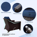 Ensemble de patio extérieur 6 pièces UPTIOT : 2 fauteuils pivotants, un canapé 3 places, une table basse et 2 poufs