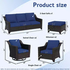 Ensemble modulaire d'extérieur 7 pièces UPTIOT : canapé 3 places, 2 fauteuils pivotants, 2 fauteuils et 2 poufs