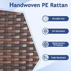 Ensemble modulaire d'extérieur 7 pièces UPTIOT : canapé 3 places, 2 fauteuils pivotants, 2 fauteuils et 2 poufs