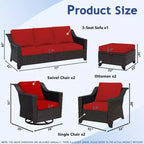 Ensemble modulaire d'extérieur 7 pièces UPTIOT : canapé 3 places, 2 fauteuils pivotants, 2 fauteuils et 2 poufs
