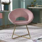 Fauteuil d'appoint en velours soyeux TUYOHW, fauteuil de salon avec base traîneau en métal doré, dossier incurvé, fauteuil moderne pour salon, chambre à coucher