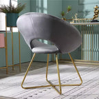 Fauteuil d'appoint en velours soyeux TUYOHW, fauteuil de salon avec base traîneau en métal doré, dossier incurvé, fauteuil moderne pour salon, chambre à coucher