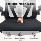 Ergonomic Office Chair  Flip-Up Armrests & Lumbar Support  Wide Seat Gaming Chair for Study/Bedroom/Home Office