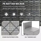 Ensemble de mobilier de patio extérieur 7 pièces, ensemble de canapés modulaires en rotin tressé avec coussins pour l'extérieur, le jardin, le balcon, le porche