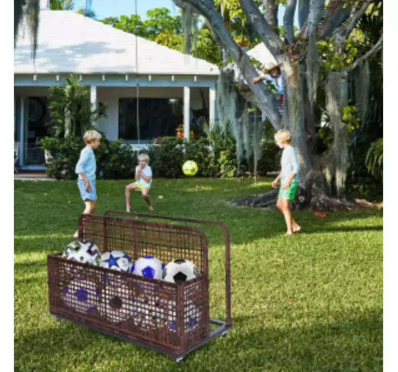 T8031 Single-Tier Outdoor Pool Storage Rack, PE + Iron,