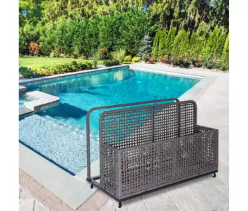 T8031 Single-Tier Outdoor Pool Storage Rack, PE + Iron,