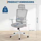 Chaise de bureau ergonomique en maille | Appui-tête rembourré et roulettes | Chaise de jeu/bureau pour salle d'e-sport, bureau, chambre