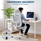 Chaise de bureau ergonomique en maille | Appui-tête rembourré et roulettes | Chaise de jeu/bureau pour salle d'e-sport, bureau, chambre