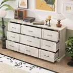 Hitow Rustic Wide Storage Dresser 9-Drawer Chest 70.9 Width Living Room Media Dresser Bedroom Organizer